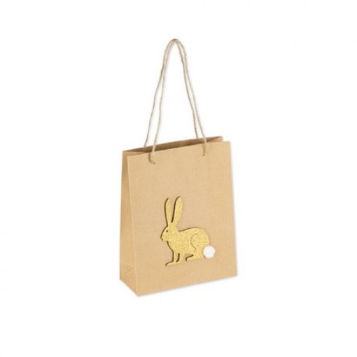 Saco de Kraft Coelho com Pompom