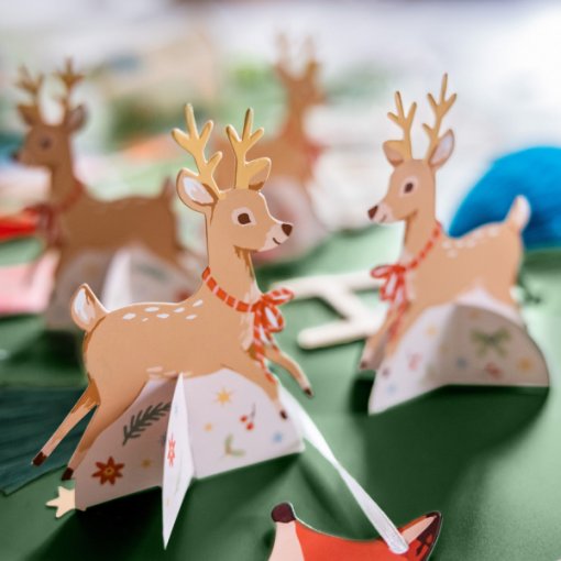 8 Marcadores de Mesa 10x7,7cm Winter Woodland Natal