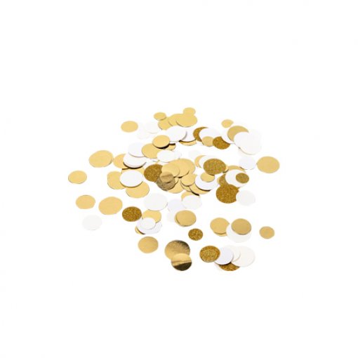 Confettis Papel Marfim Dourado e Dourado Foil 14g