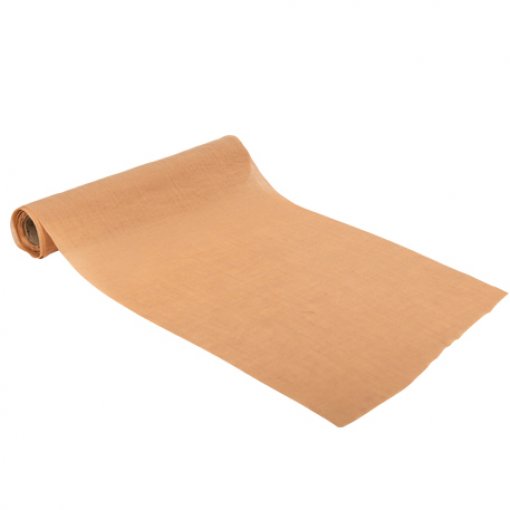 Corredor de mesa Ocre de Musselina 28cm x 5m