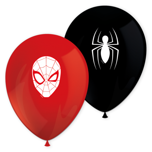8 Balões Latex 11'' (28cm) Spider-Man (Homem-Aranha) Crime Fighter