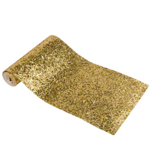 Corredor de Mesa Dourado Brilhante 15cm x 1,40m