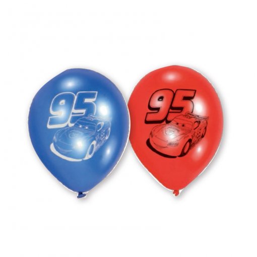 6 Balões Latex 9'' Cars McQueen (Carros)