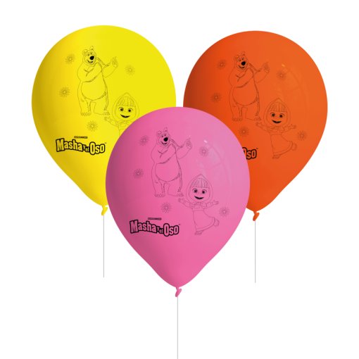 8 Balões Latex 11'' Masha e o Urso