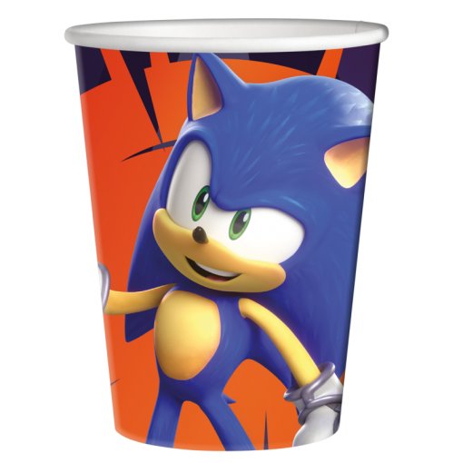 8 Copos 250ml Sonic The Hedgehog