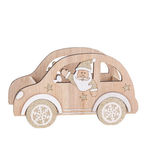Decoração de madeira 20,5x12x8cm Pai Natal 