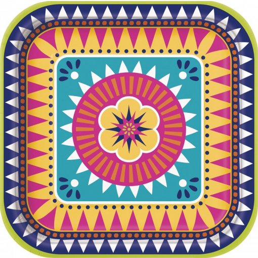 8 Pratos 23cm Boho Fiesta