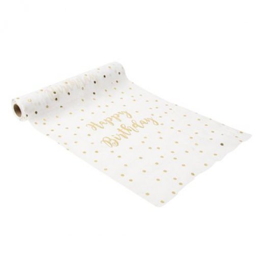 Corredor de mesa 28cm x 5m Happy Birthday 