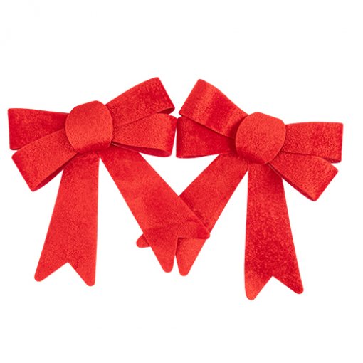 2 Laços de Veludo 15x17cm Vermelho Brilhante