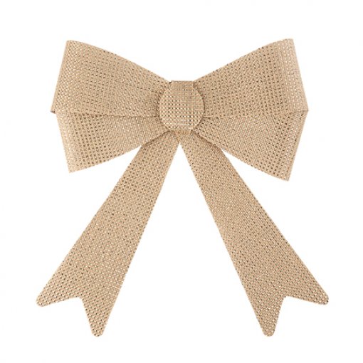 Laço de Juta e Fios Metálicos Dourados 30x35cm