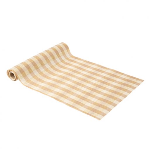 Corredor de Mesa Macchiato Camelo Bege e Dourado 28cmx3m