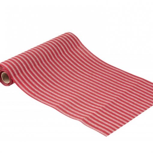Corredor de mesa 28 cm x 3 m Riscas Vermelho e Branco
