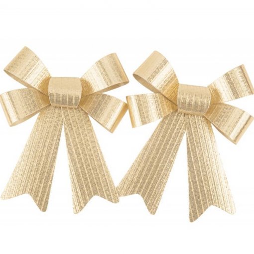 2 Laços de Juta 1x16cm Dourado Brilhante