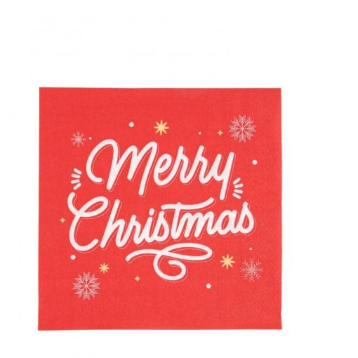 20 Guardanapos 33cm Merry Christmas