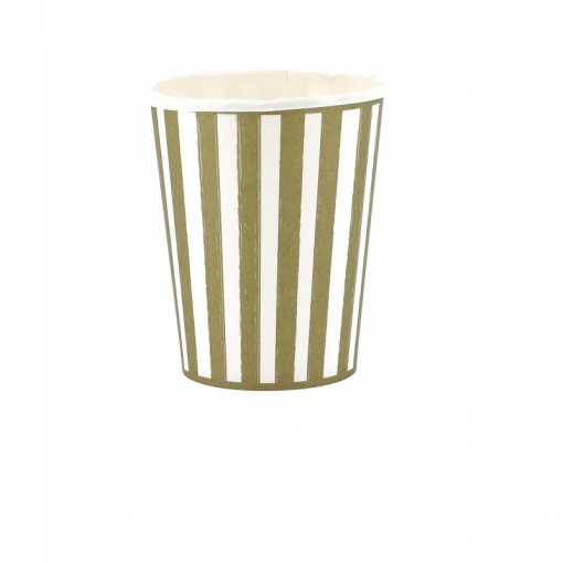 6 Copos 255ml Mix&Match - Riscas Verde Oliva