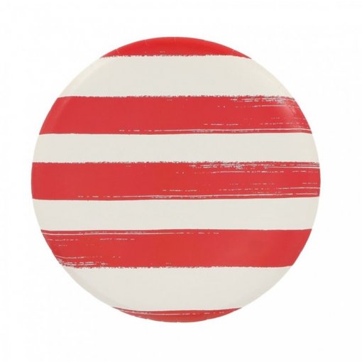 6 Pratos 23cm Mix&Match - Riscas Vermelhas