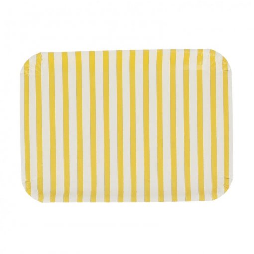 3 Travessas 35x25,5cm Mix&Match - Riscas Amarelas