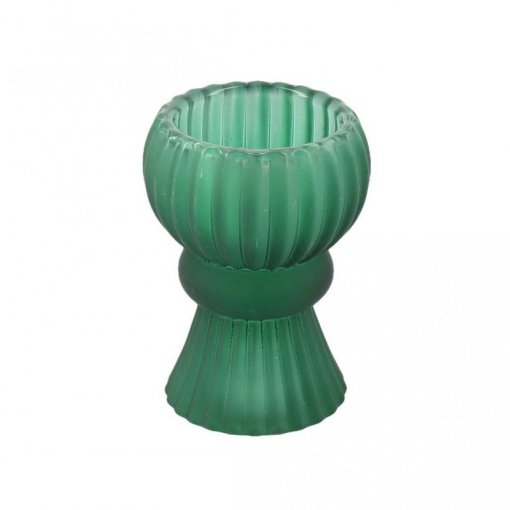 Castiçal duplo Paulette vidro fosco 5x8,5cm