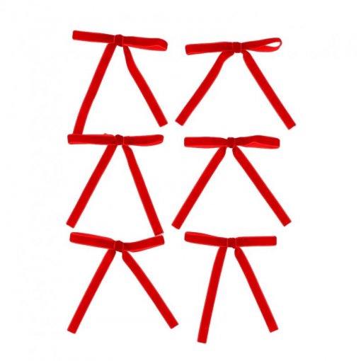 6 Laços de Veludo 13x13cm Vermelho