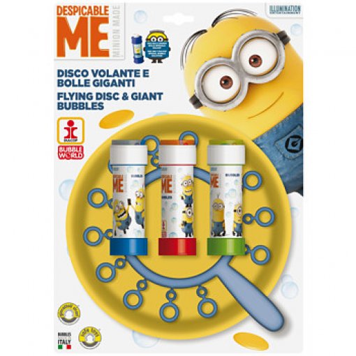 Disco Voador com Brinquedo para Bolas de Sabão Minions