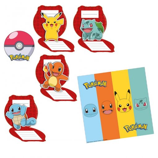 8 Convites & Envelopes Pikachu - Pokémon