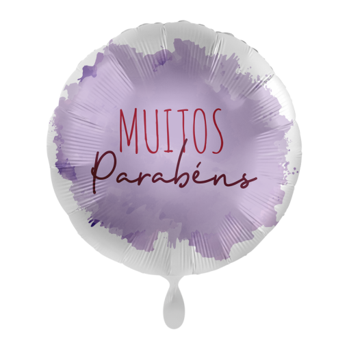 Balão Foil 43cm Muitos Parabéns Lilás