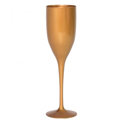 Flute Plástico Reutilizável Dourado