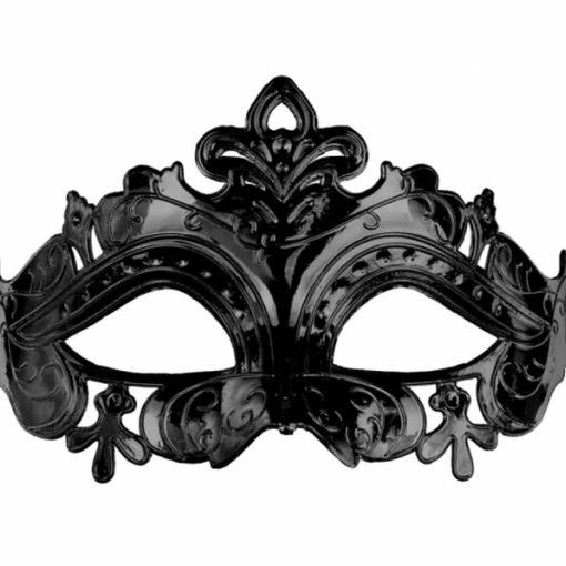 Máscara com Ornamentos 17x9cm Preta