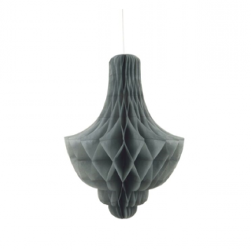 Decoração de Papel Pendente Candelabro 14'' Prateado