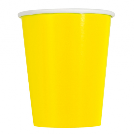 8 Copos 267cml EU Amarelo Neon