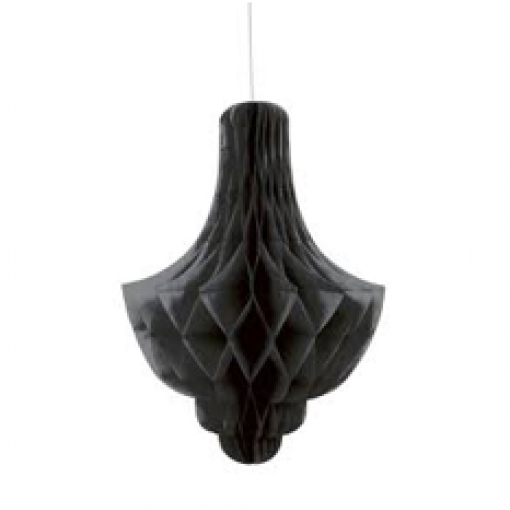 Decoração de Papel Pendente Candelabro 14'' Preto