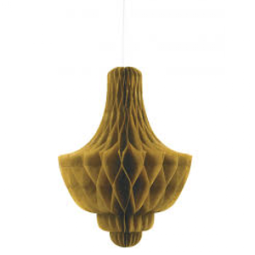 Decoração de Papel Pendente Candelabro 14'' Dourado