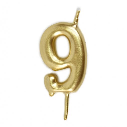 Vela Aniversário 6cm Dourado nº9