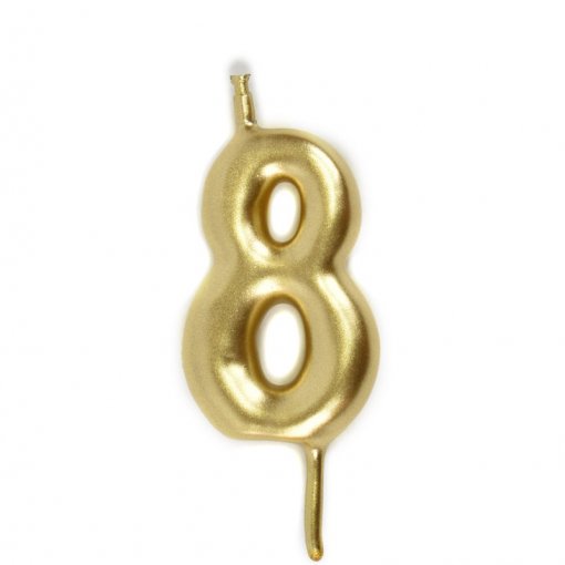 Vela Aniversário 6cm Dourado nº8