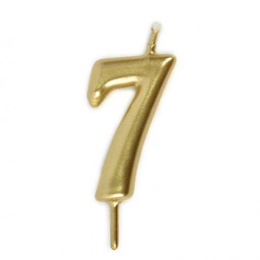 Vela Aniversário 6cm Dourado nº7