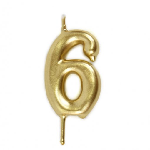 Vela Aniversário 6cm Dourado nº6