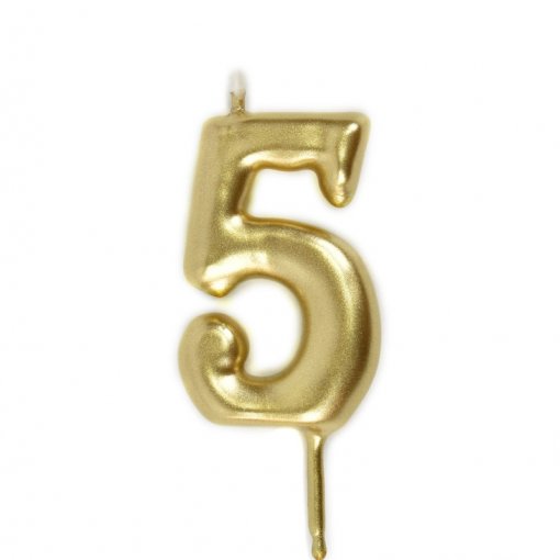 Vela Aniversário 6cm Dourado nº5