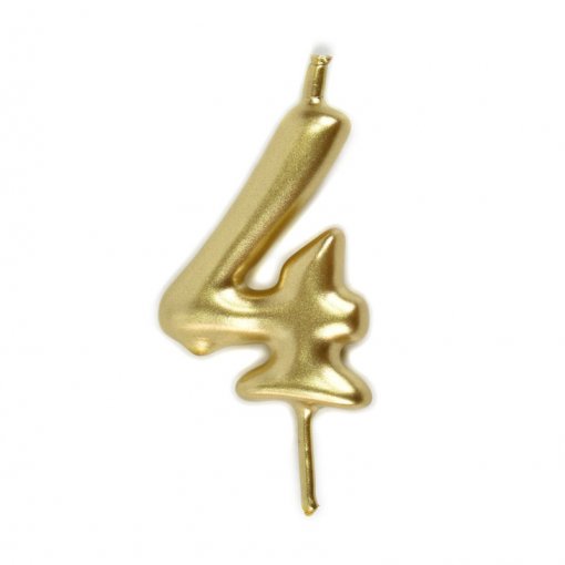 Vela Aniversário 6cm Dourado nº4