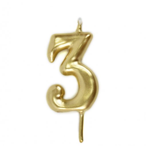 Vela Aniversário 6cm Dourado nº3