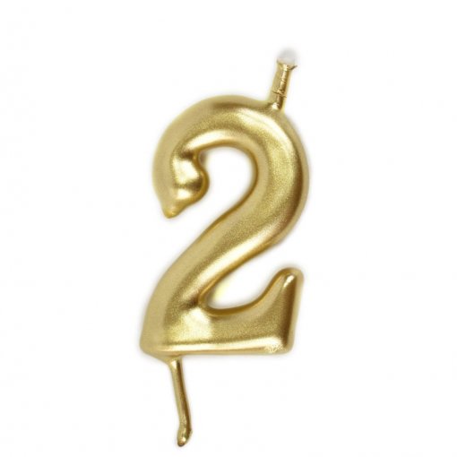 Vela Aniversário 6cm Dourado nº2