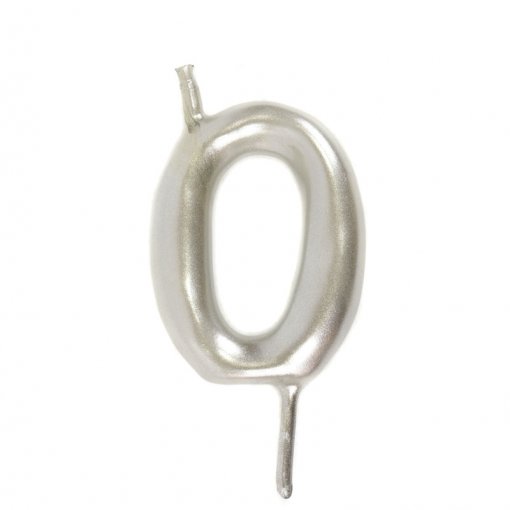 Vela Aniversário 6cm Prateado nº0