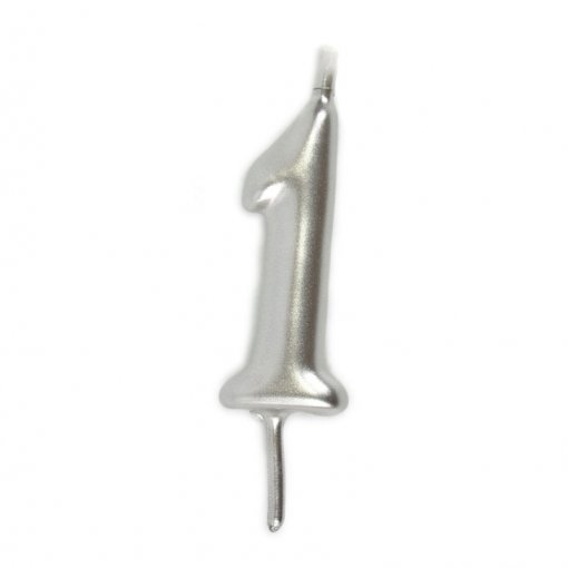 Vela Aniversário 6cm Prateado nº1