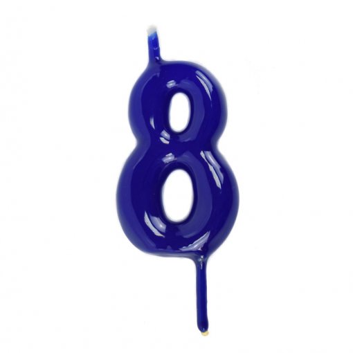 Vela Aniversário 6cm Azul nº8
