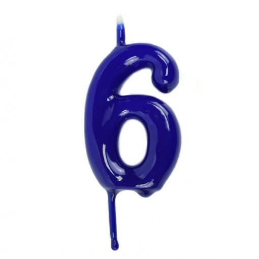 Vela Aniversário 6cm Azul nº6