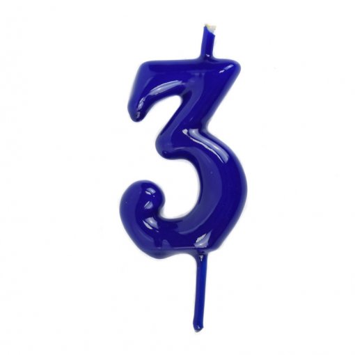 Vela Aniversário 6cm Azul nº3