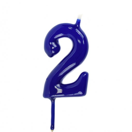 Vela Aniversário 6cm Azul nº2