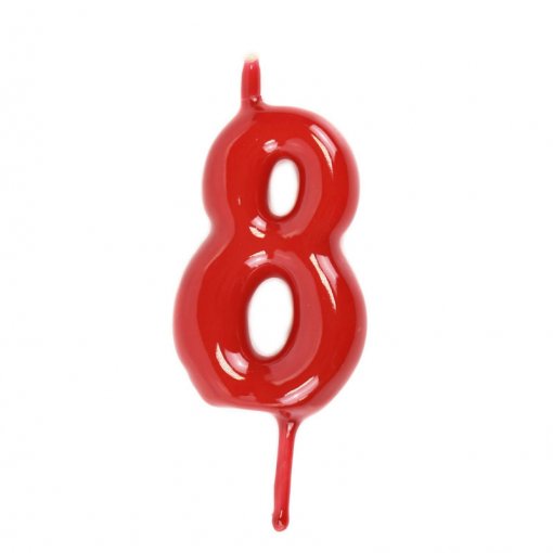 Vela Aniversário 6cm Vermelho nº8