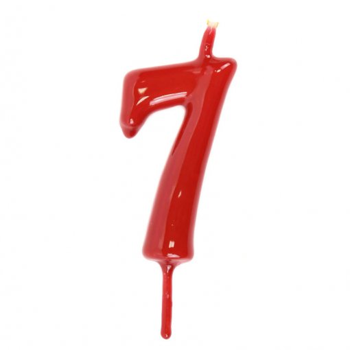 Vela Aniversário 6cm Vermelho nº7