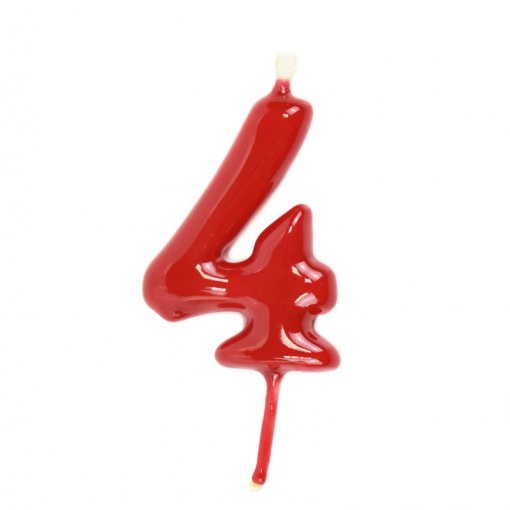 Vela Aniversário 6cm Vermelho nº4