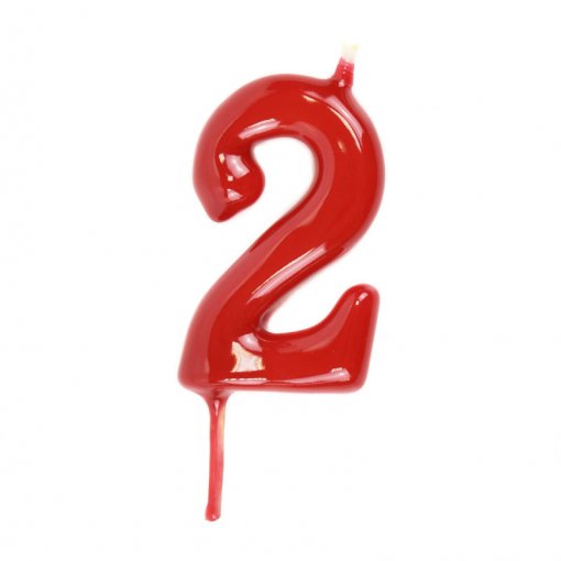 Vela Aniversário 6cm Vermelho nº2